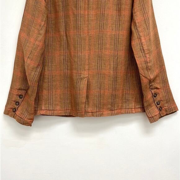 Sundance Edson Hill Plaid Linen Blazer Floral Rustic Autumnal Pockets Blazer XS - Picture 9 of 12